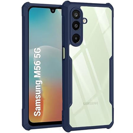 Shockproof Crystal Clear Back Cover Case for Samsung Galaxy M56 5G | 360 Degree Protection | Protective Design | Transparent Back Cover Case for Samsung M56 5G (PC & TPU, Black Bumper)