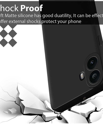 Back Cover for CMF by Nothing Phone 2 Pro | Camera Bump Protection | Matte Soft Silicon Flexible | All Side Shock Proof Rubberised Back Case Cover for CMF by Nothing Phone 2 Pro(Black)