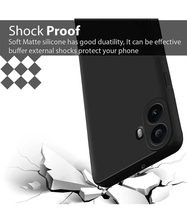 Back Cover for CMF by Nothing Phone 2 Pro | Camera Bump Protection | Matte Soft Silicon Flexible | All Side Shock Proof Rubberised Back Case Cover for CMF by Nothing Phone 2 Pro(Black)