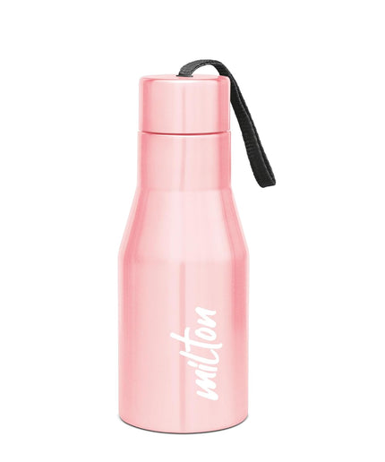 MILTON Super 500 Stainless Steel Water Bottle, 475 ml water bottles, Single walled, Leak-Proof, Rust-free Steel Bottle, Easy Grip, Easy to Carry, Travel Bottle,