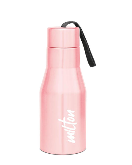 MILTON Super 500 Stainless Steel Water Bottle, 475 ml water bottles, Single walled, Leak-Proof, Rust-free Steel Bottle, Easy Grip, Easy to Carry, Travel Bottle,