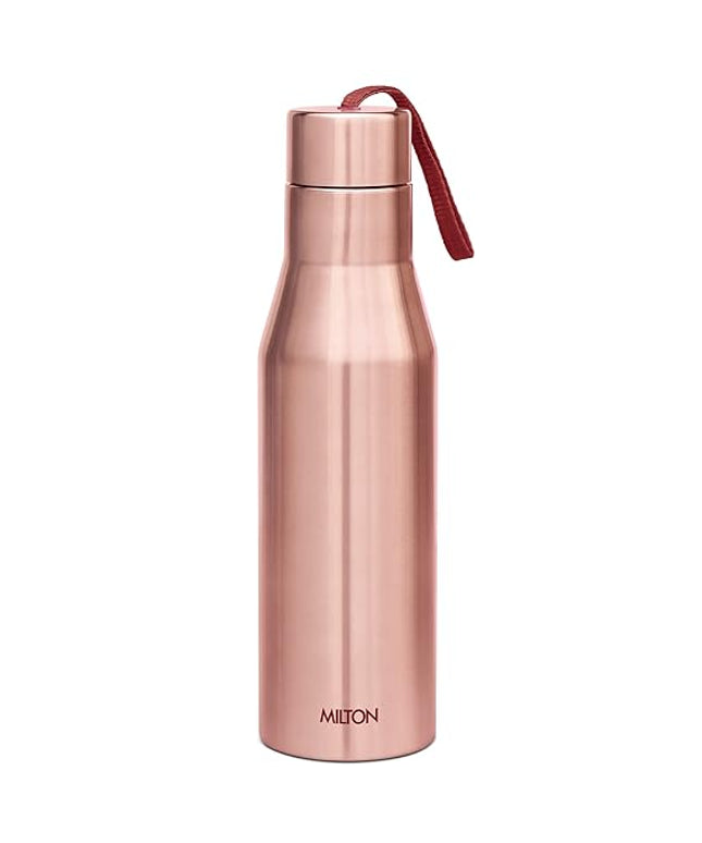 MILTON Super 500 Stainless Steel Water Bottle, 475 ml water bottles, Single walled, Leak-Proof, Rust-free Steel Bottle, Easy Grip, Easy to Carry, Travel Bottle,