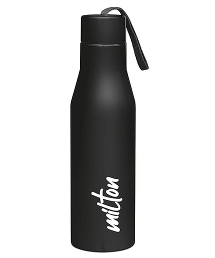 MILTON Super 500 Stainless Steel Water Bottle, 475 ml water bottles, Single walled, Leak-Proof, Rust-free Steel Bottle, Easy Grip, Easy to Carry, Travel Bottle,
