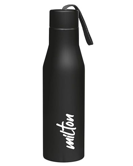 MILTON Super 500 Stainless Steel Water Bottle, 475 ml water bottles, Single walled, Leak-Proof, Rust-free Steel Bottle, Easy Grip, Easy to Carry, Travel Bottle,