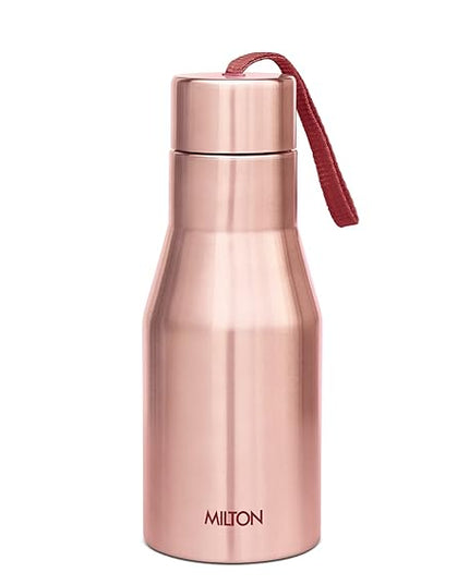 MILTON Super 500 Stainless Steel Water Bottle, 475 ml water bottles, Single walled, Leak-Proof, Rust-free Steel Bottle, Easy Grip, Easy to Carry, Travel Bottle,