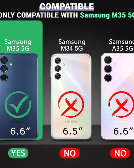 Shockproof Crystal Clear Back Cover Case for Samsung Galaxy M35 5G | 360 Degree Protection | Protective Design | Transparent Back Cover Case for Samsung M35 5G (PC & TPU, Black Bumper)