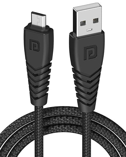 Portronics Konnect B Micro USB Cables For Fast Charging & Data Sync 3.0 Amp with PVC Heads I Nylon Braided I 1 mtr(Black)
