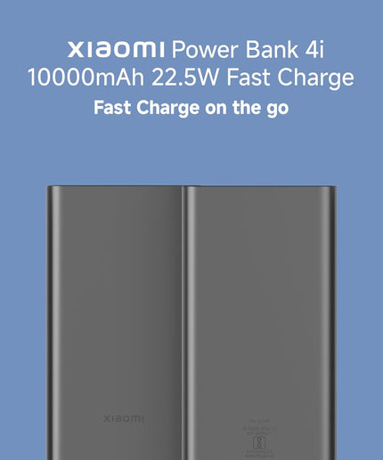 Xiaomi Power Bank 4i 10000mAh 22.5W Fast Charging PD | Power Delivery | QC 3.0|Type C Input & Output |Triple Output Ports|Classic Black|Supports Android and Apple, Tablets, Earbuds, Watches etc