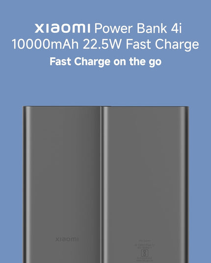 Xiaomi Power Bank 4i 10000mAh 22.5W Fast Charging PD | Power Delivery | QC 3.0|Type C Input & Output |Triple Output Ports|Classic Black|Supports Android and Apple, Tablets, Earbuds, Watches etc