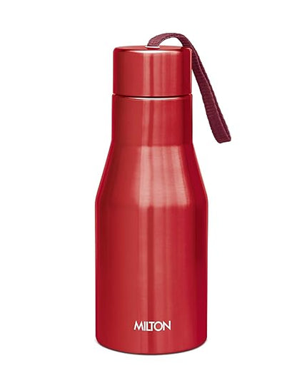 MILTON Super 500 Stainless Steel Water Bottle, 475 ml water bottles, Single walled, Leak-Proof, Rust-free Steel Bottle, Easy Grip, Easy to Carry, Travel Bottle,
