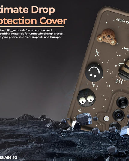 Back Case Cover for Samsung M56 5G | Cute Fun Cartoon 3D Ball | Coffee Silicone Case | Full Body Protection | Camera Protection Back Cover for Samsung M56 5G (Brown)