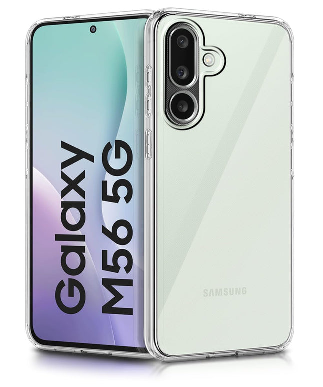 Transparent Back Cover Case for Samsung Galaxy M56 5G | Raised Bumps for Full Device & Camera Protection Shockproof TPU Silicone Back Case Mobile Cover – Transparent