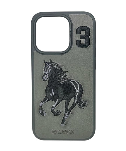 Oppo A78 4g Case, Boris Series of Horse Embroidery Designed Shockproof Protective Phone Case for Oppo A78 4g - Black/Grey