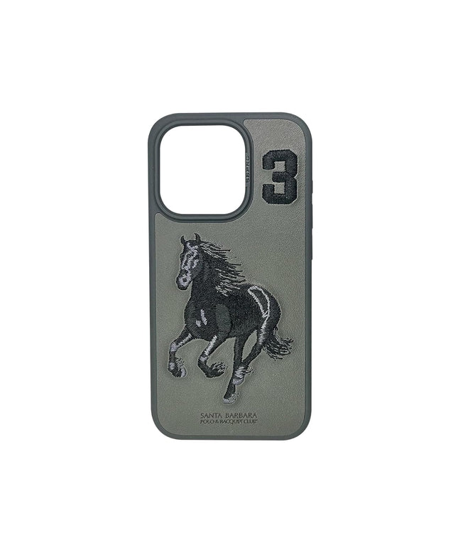 Vivo v40e 5g Case, Boris Series of Horse Embroidery Designed Shockproof Protective Phone Case for  Vivo v40e 5g - Black/Grey